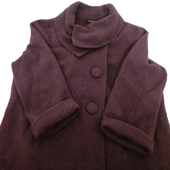 Vintage Sandro Wool Dark Grey Swing Jacket XL - Picture 6 of 16